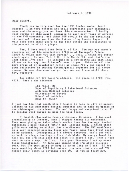 Download the full-sized image of Letter from James Dalrymple to Rupert Raj (June 27, 1990)