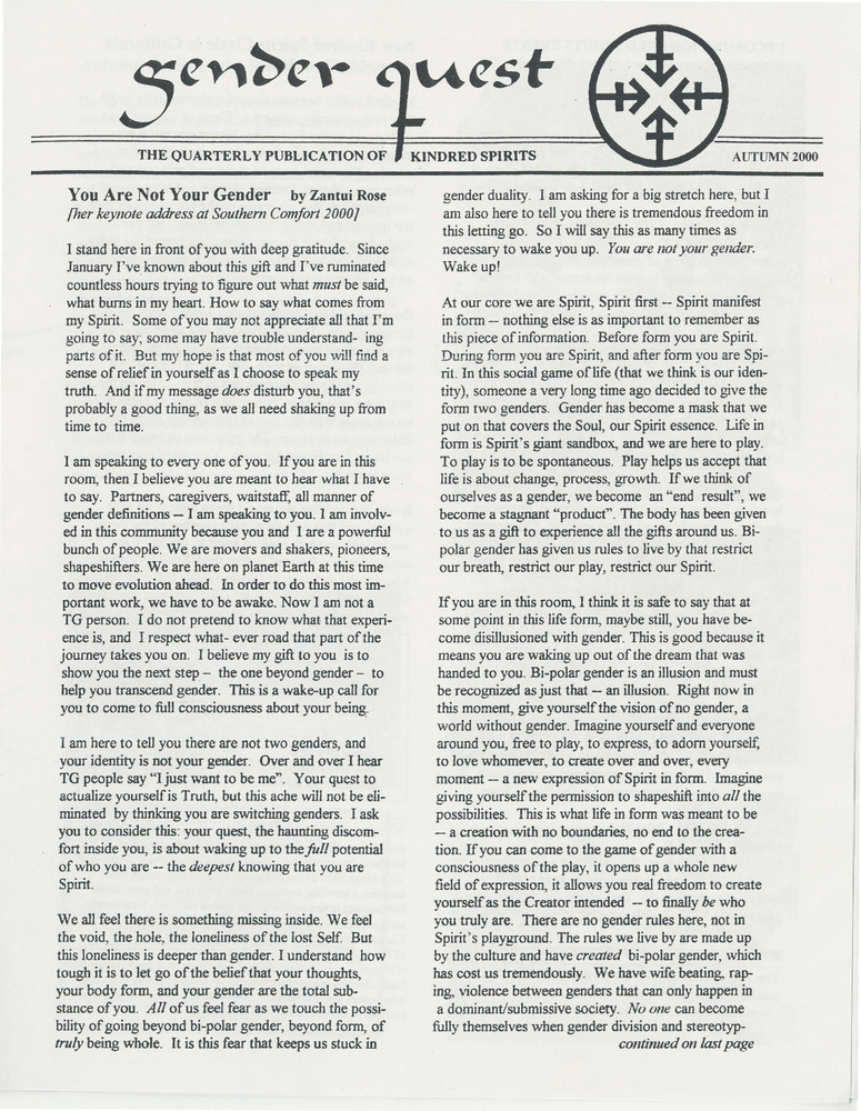 Download the full-sized PDF of Gender Quest (Autumn 2000)