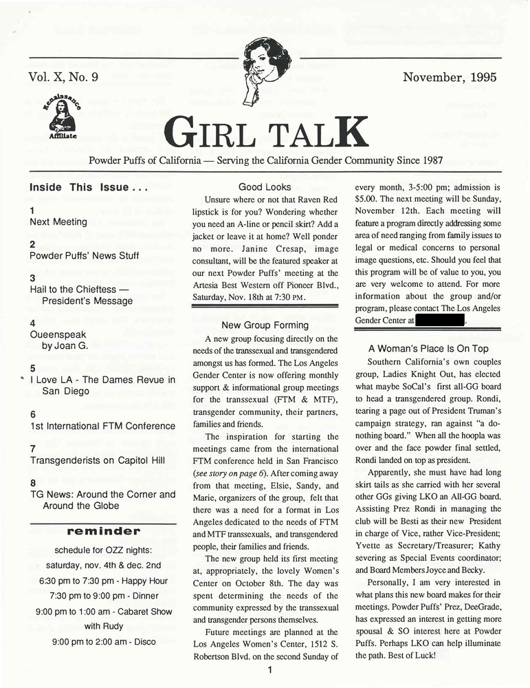 Download the full-sized PDF of Girl Talk, Vol. 10 No. 9 (November, 1995)