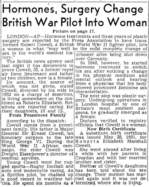 Download the full-sized image of Hormones, Surgery Change British War Pilot Into Woman