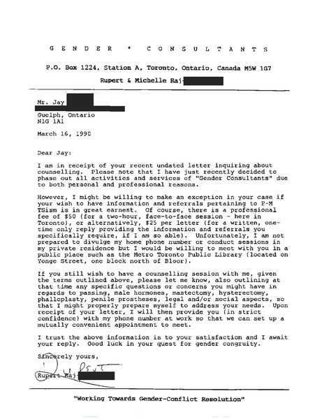 Download the full-sized image of Letter from Rupert Raj to Jay (Mar. 16, 1990)