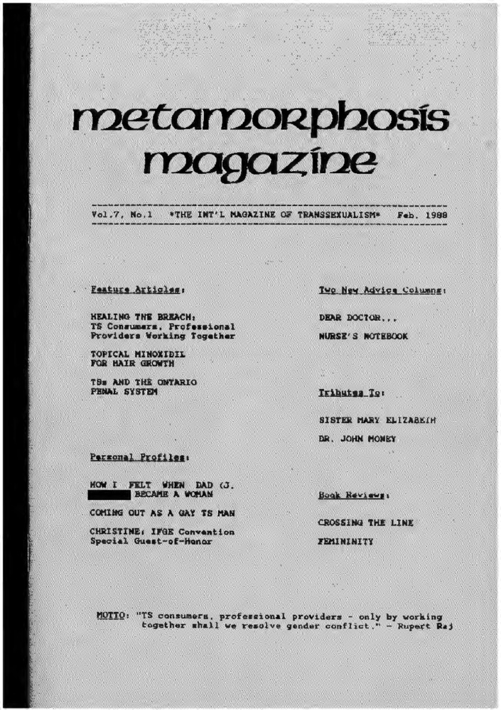 Download the full-sized PDF of Metamorphosis Magazine Vol. 7, No. 1 (February 1988)