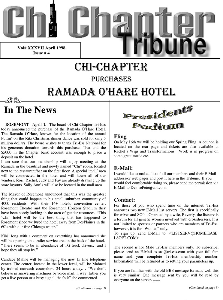 Download the full-sized PDF of Chi Chapter Tribune Vol. 37 Iss. 04 (April, 1998)