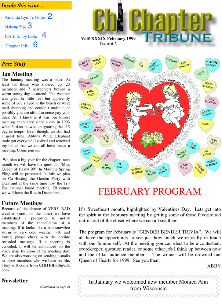 Download the full-sized PDF of Chi Chapter Tribune Vol. 39 Iss. 02 (February, 1999)