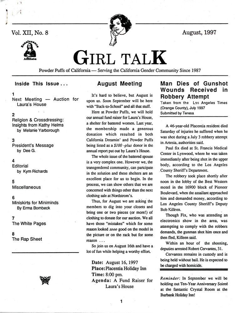 Download the full-sized PDF of Girl Talk, Vol. 12 No. 8 (August, 1997)