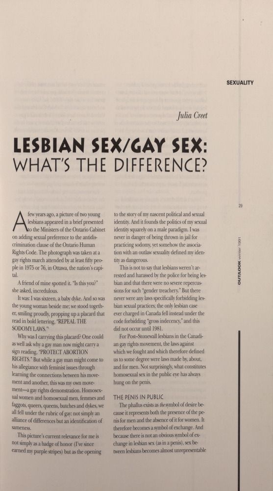 Download the full-sized PDF of Lesbian Sex/Gay Sex What's the Difference