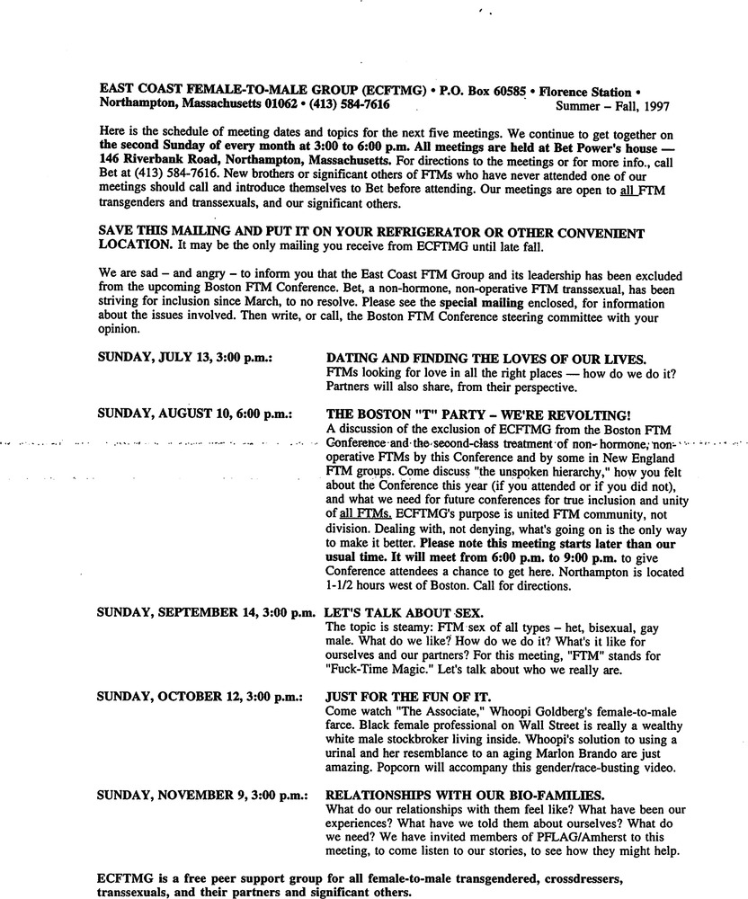 Download the full-sized PDF of July, 1997 - November, 1997 Meeting Reminder