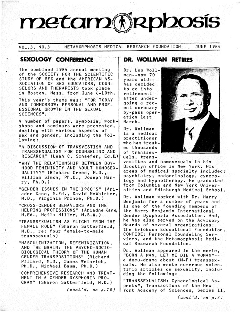 Download the full-sized PDF of Metamorphosis Vol. 3, No. 3 (June 1984)