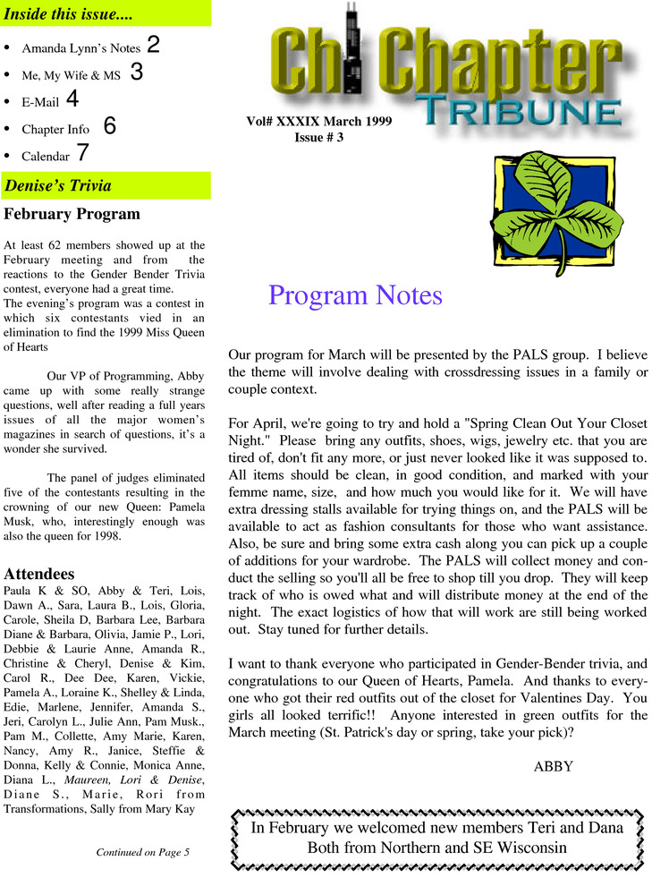 Download the full-sized PDF of Chi Chapter Tribune Vol. 39 Iss. 03 (March, 1999)