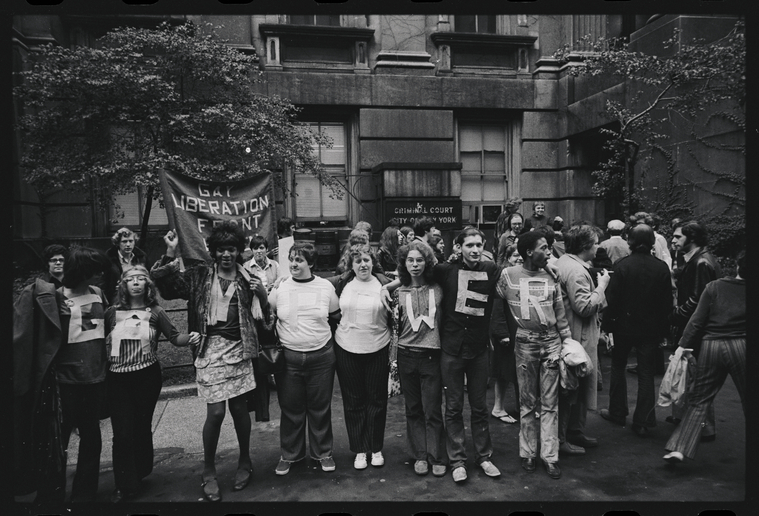 Download the full-sized image of A Photograph of Gay Liberation Front Demonstrating at New York City Hall