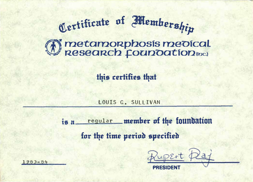 Download the full-sized PDF of Lou Sullivan's Metamorphosis Membership Certificate (1983-1984)