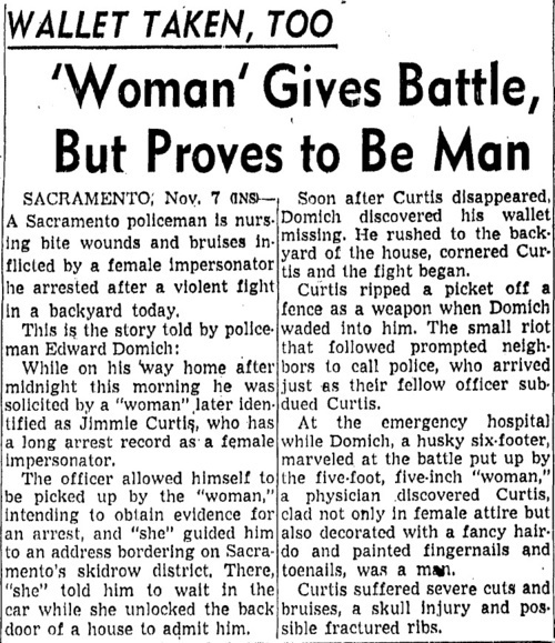 Download the full-sized image of 'Woman' Gives Battle, But Proves to Be Man