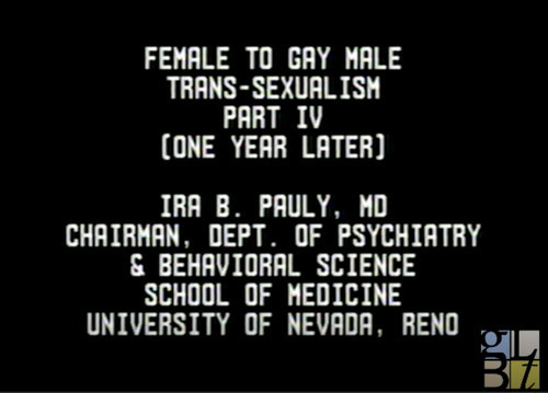 Download the full-sized image of Female to Gay Male Trans-sexualism Part IV (One Year Later)