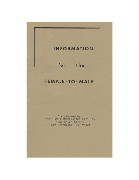 Download the full-sized image of Information for the Female-to-Male (1980)