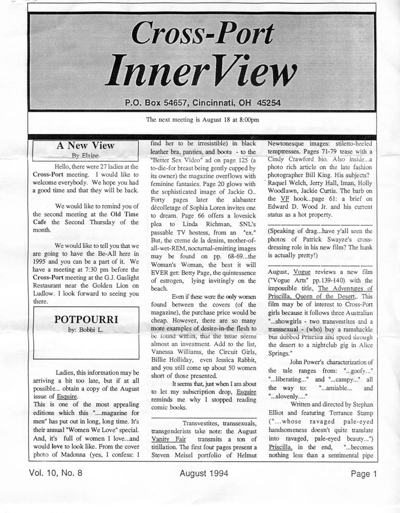 Download the full-sized PDF of Cross-Port InnerView, Vol. 10 No. 8 (August, 1994)