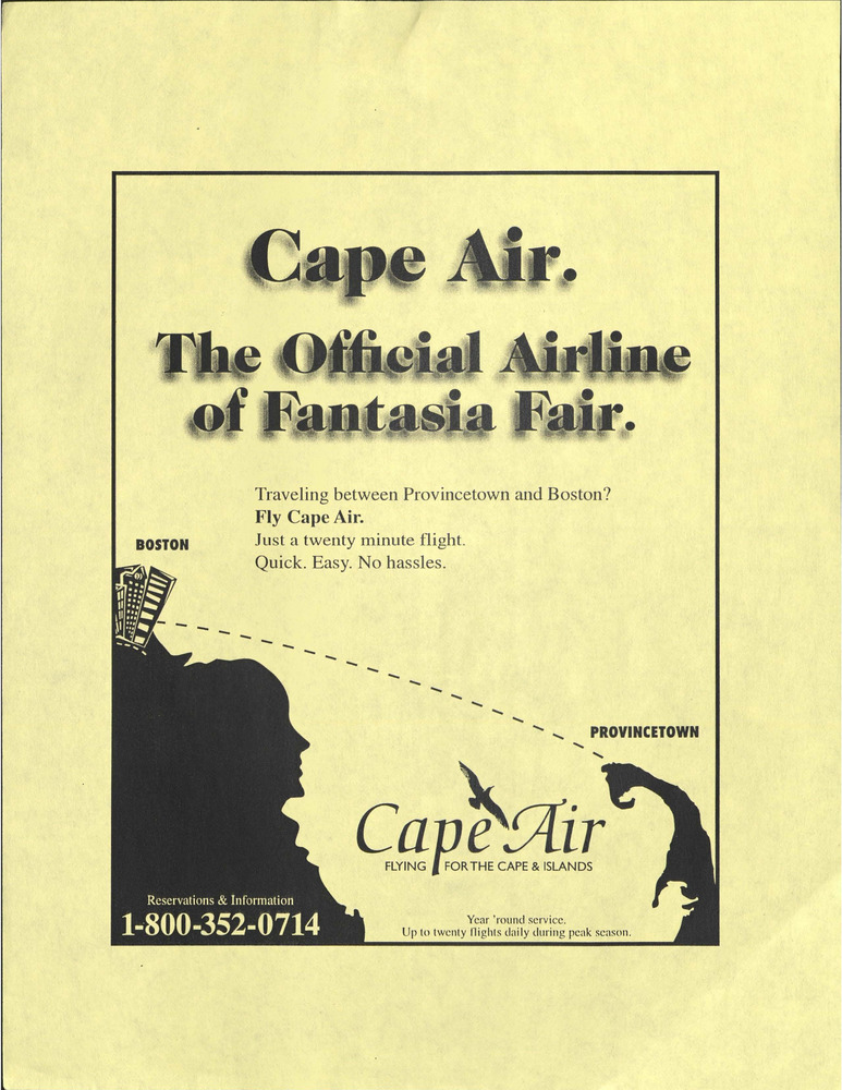 Download the full-sized PDF of Cape Air. The Official Airline of Fantasia Fair.
