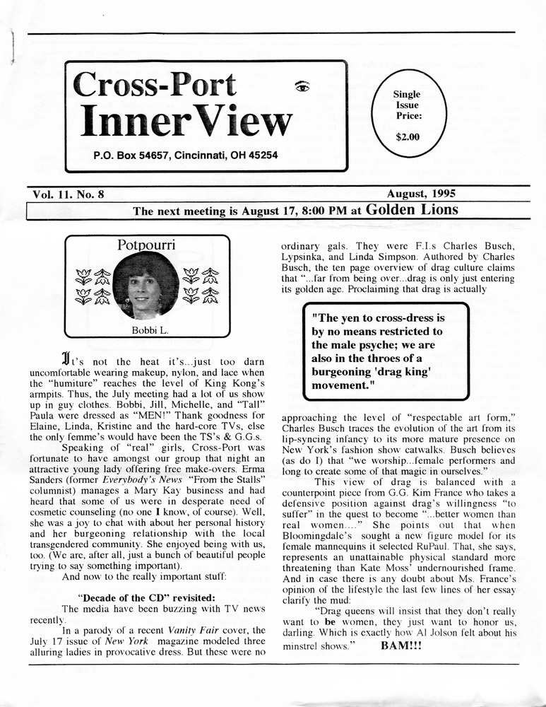 Download the full-sized PDF of Cross-Port InnerView, Vol. 11 No. 8 (August, 1995)