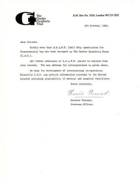 Download the full-sized image of Letter from Bernice Bernard (October 9, 1989)
