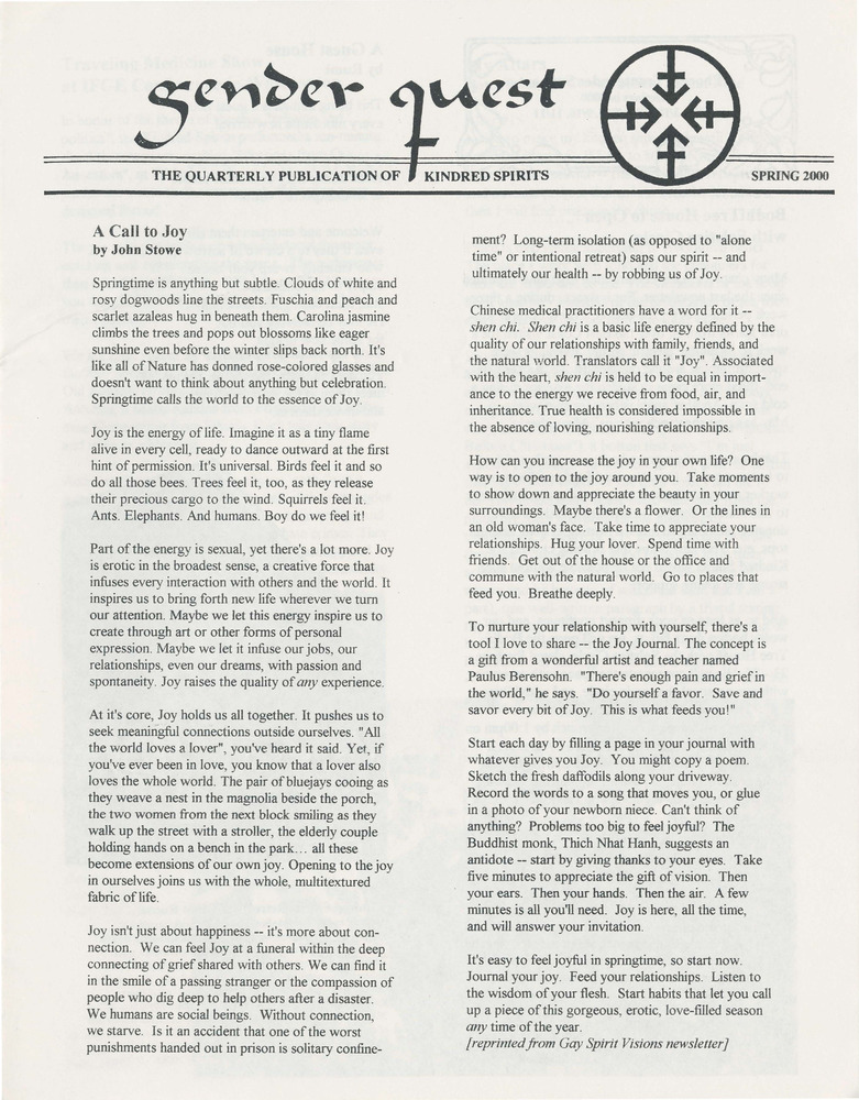 Download the full-sized PDF of Gender Quest (Spring 2000)