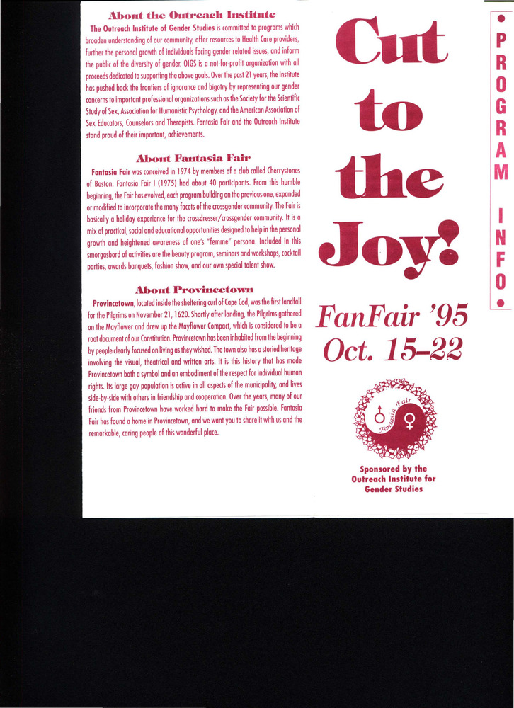 Download the full-sized PDF of Cut to the Joy! FanFair (Oct. 15 - 22, 1995)