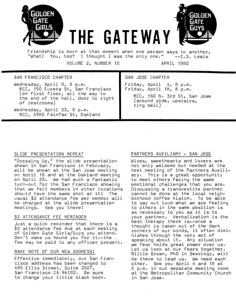 Download the full-sized PDF of The Gateway Vol. 2 No. 10 (April, 1980)