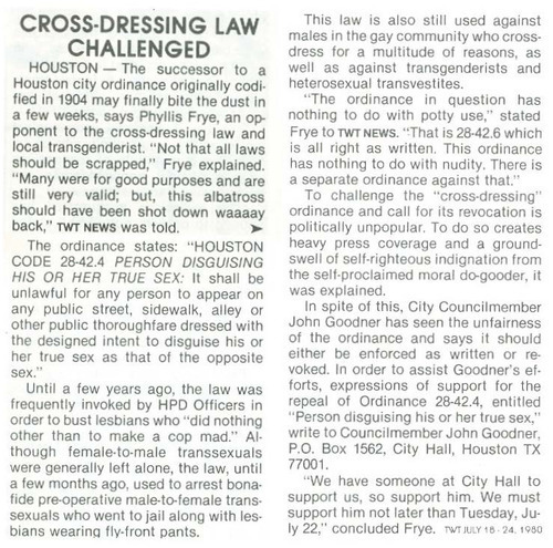 Download the full-sized image of Cross-Dressing Law Challenged