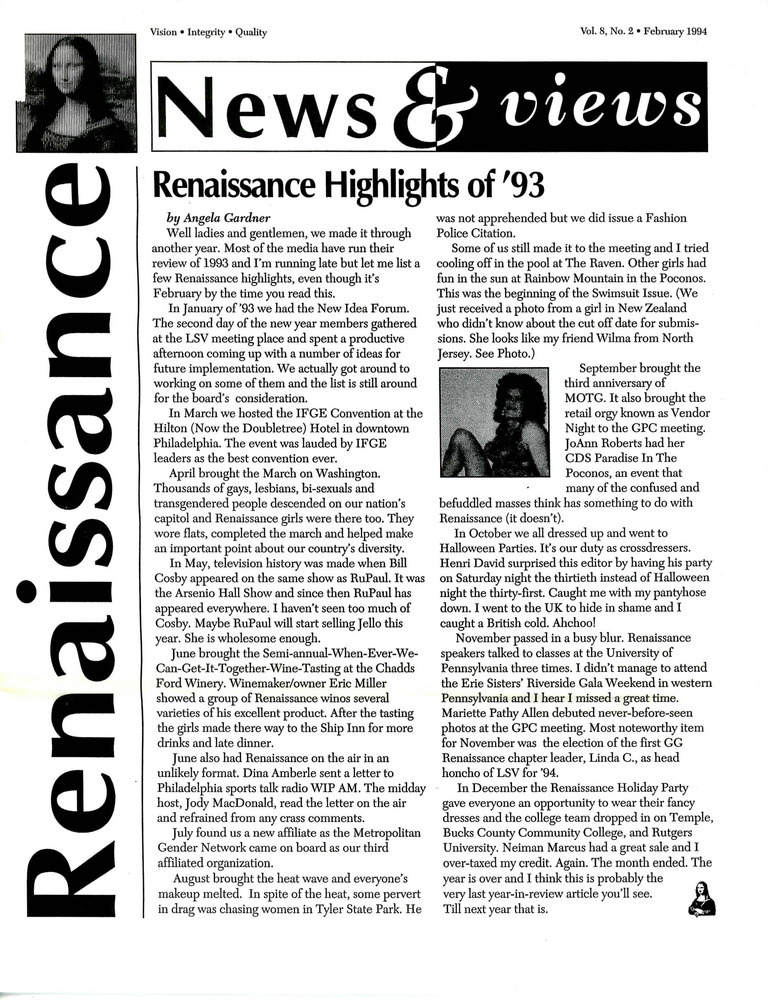 Download the full-sized PDF of Renaissance News & Views, Vol. 8 No. 2 (February 1994)