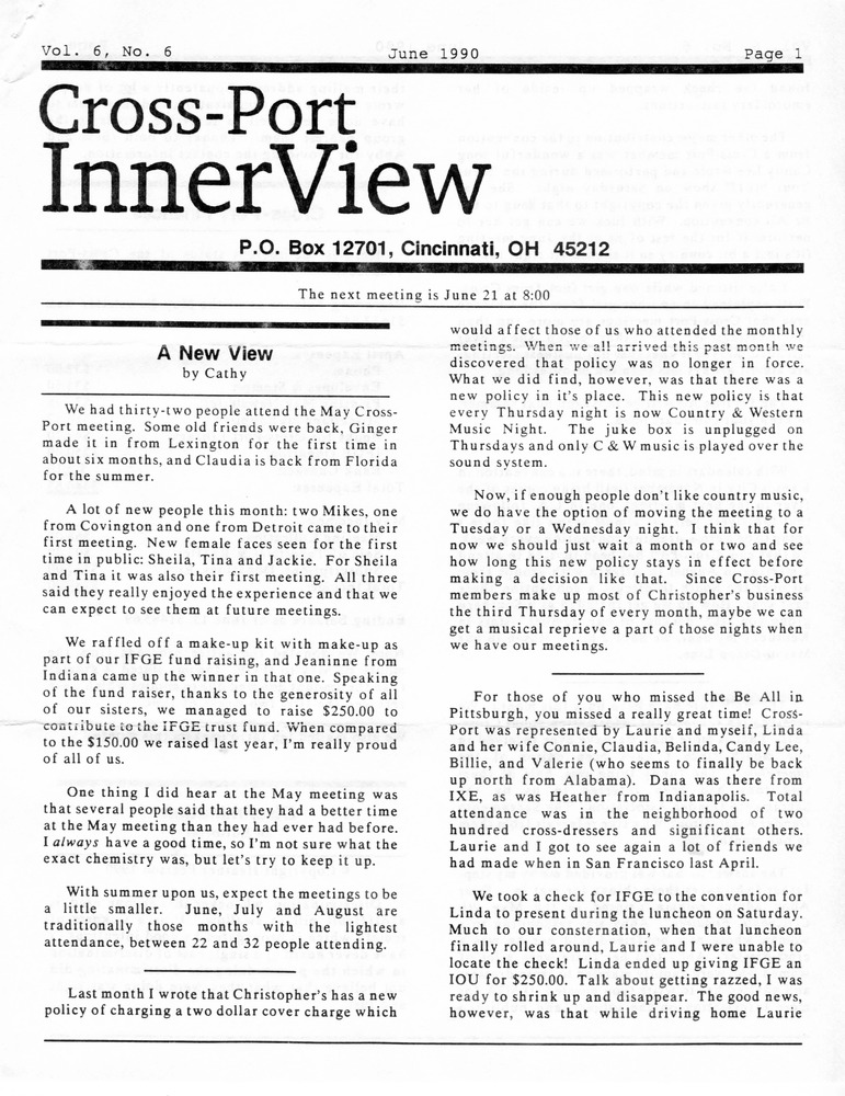 Download the full-sized PDF of Cross-Port InnerView, Vol. 6 No. 6 (June, 1990)