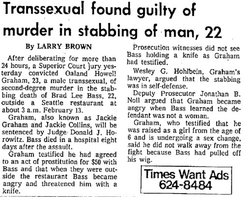 Download the full-sized image of Transsexual Found Guilty of Murder in Stabbing of Man, 22