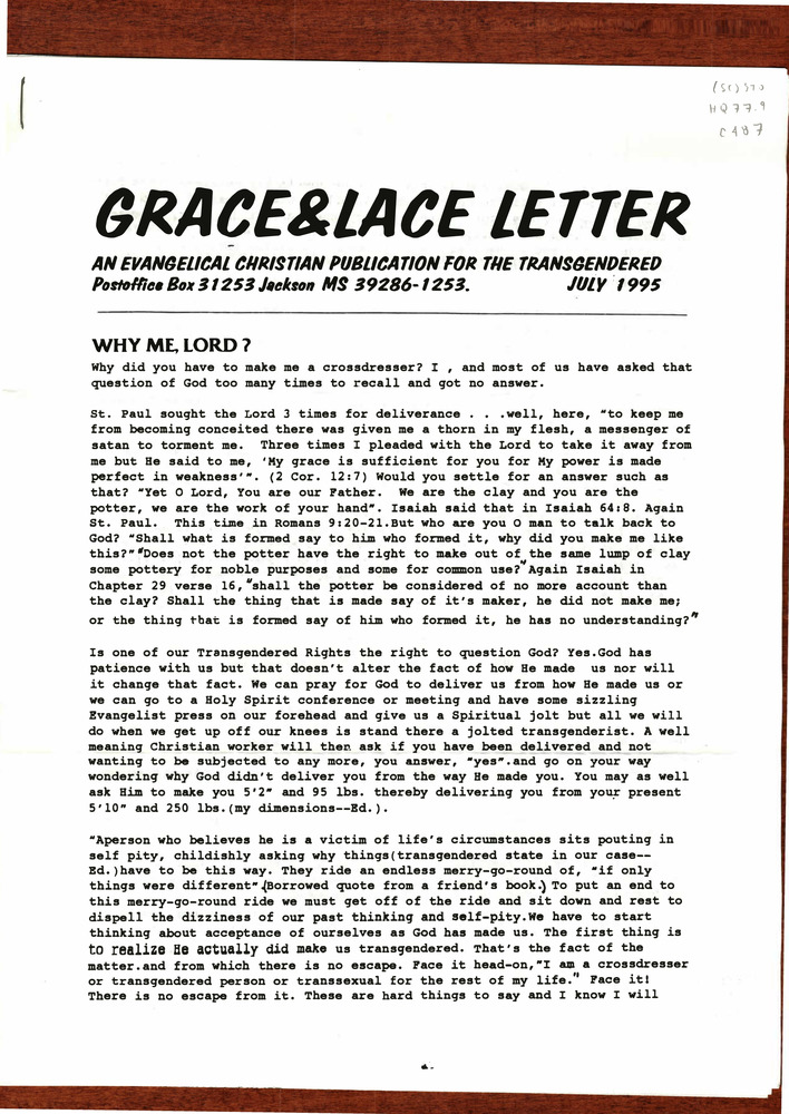 Download the full-sized PDF of Grace and Lace Letter Issue E (July, 1995)