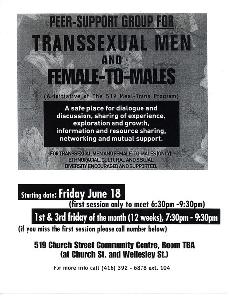 Download the full-sized image of Peer-Support Group for Transsexual Men and Female-to-Males