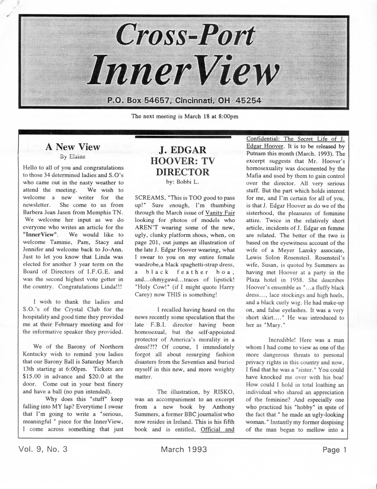 Download the full-sized PDF of Cross-Port InnerView, Vol. 9 No. 3 (March, 1993)