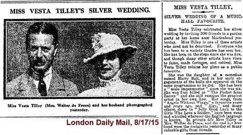 Download the full-sized image of Miss Vesta Tilley's Silver Wedding