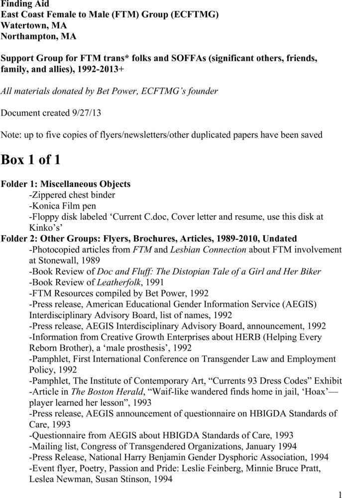 Download the full-sized PDF of East Coast Female to Male (FTM) Group (ECFTMG)