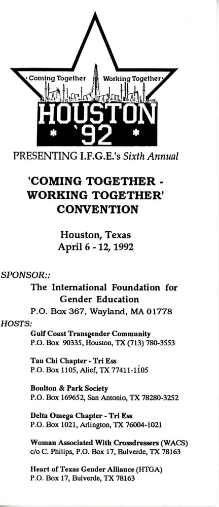 Download the full-sized PDF of Coming Together - Working Together Convention Brochure (Apr. 6-12, 1992)