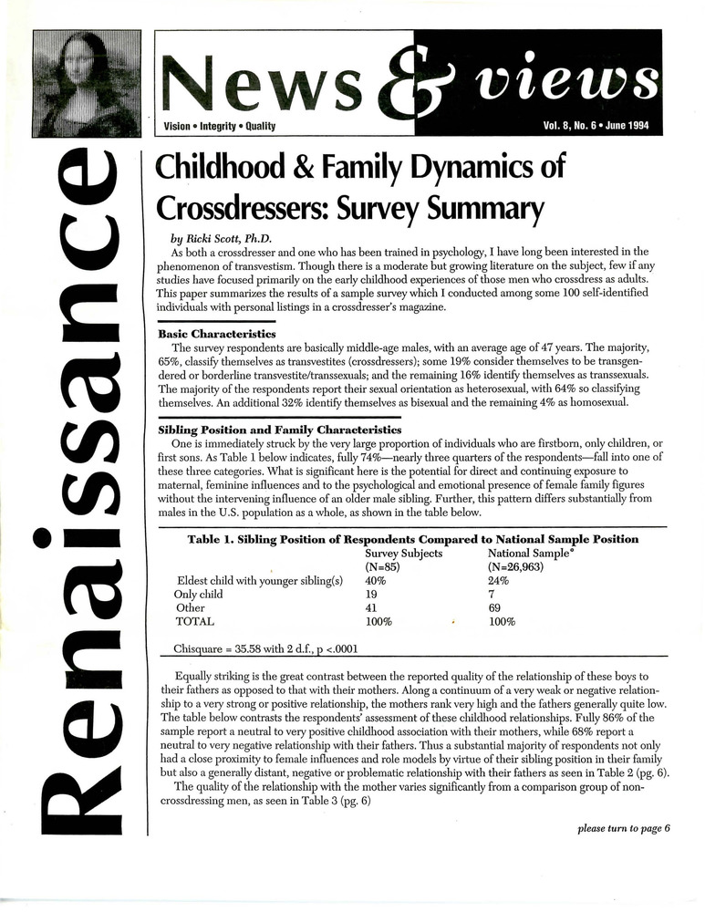 Download the full-sized PDF of Renaissance News & Views, Vol. 8 No. 6 (June 1994)