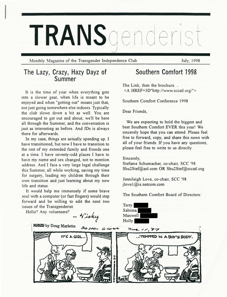 Download the full-sized PDF of The Transgenderist (July, 1998)