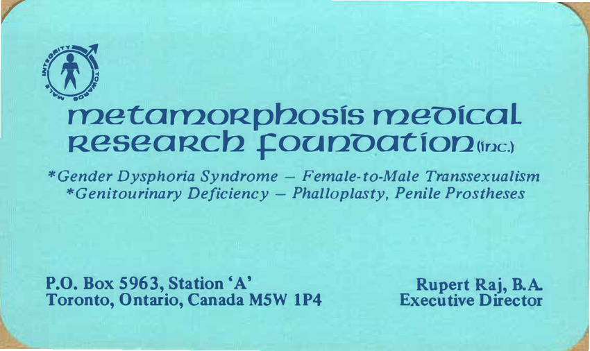 Download the full-sized PDF of Lou Sullivan's Metamorphosis Membership Card (March 1986-March 1987)