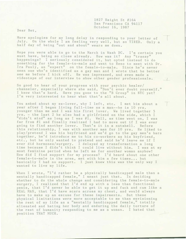 Download the full-sized PDF of Letter from Lou Sullivan to Bet Power (October 16, 1987)