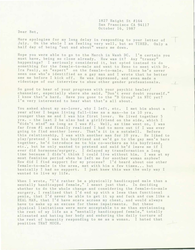 Download the full-sized PDF of Letter from Lou Sullivan to Bet Power (October 16, 1987)