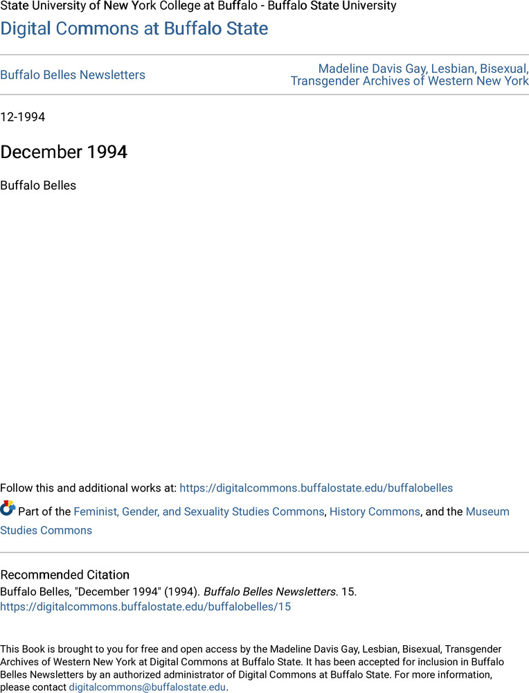 Download the full-sized PDF of Buffalo Belles Vol. 3 No. 12 (December, 1994)