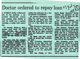 Download the full-sized PDF of Doctor ordered to repay loan