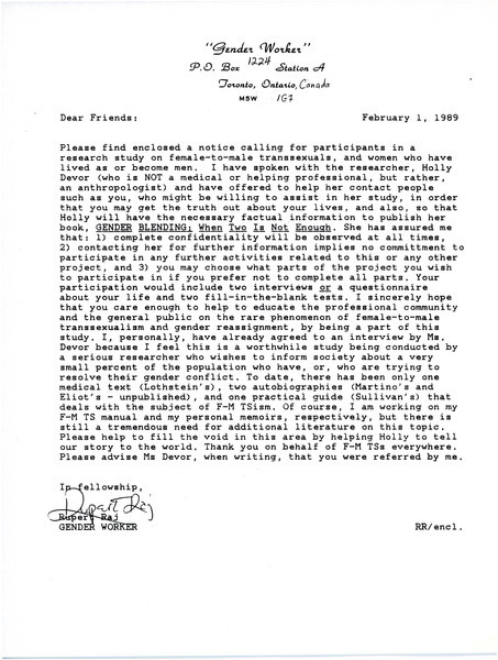 Download the full-sized image of Open Letter from Rupert Raj (Feburary 1, 1989)