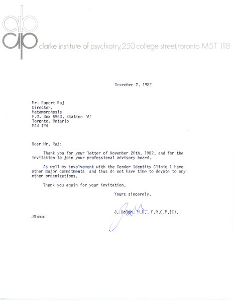 Download the full-sized image of Letter from J. Dolan to Rupert Raj (December 2, 1982)