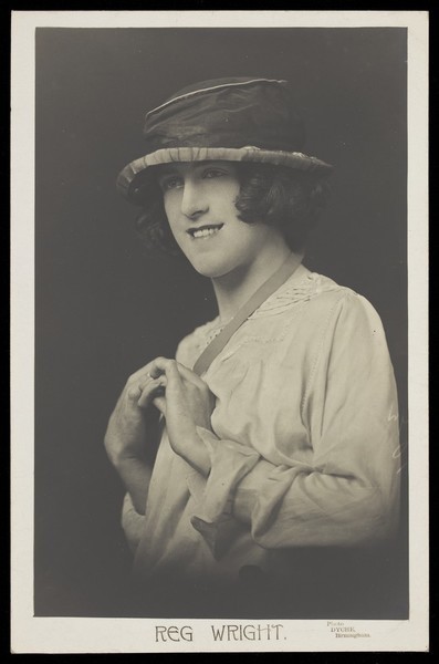 Download the full-sized image of Reg Wright in drag. Photographic postcard by Dyche, 19--.