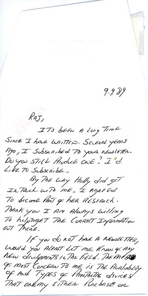 Download the full-sized image of Letter from Lori to Rupert Raj (June 16, 1989)