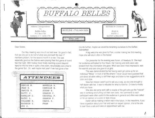 Download the full-sized image of Buffalo Belles Vol. 6 No. 6 (June, 1997)