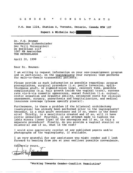 Download the full-sized PDF of Letter from Rupert Raj to Dr. F .G. Bouman (April 20, 1990)