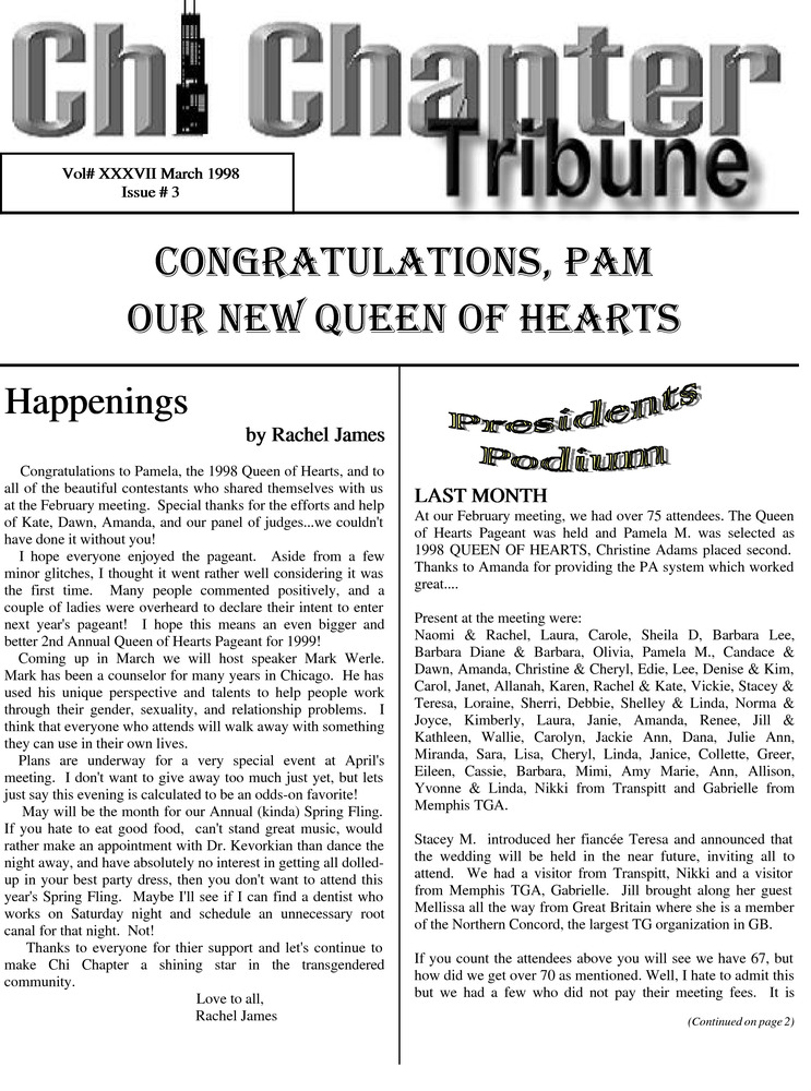 Download the full-sized PDF of Chi Chapter Tribune Vol. 37 Iss. 03 (March, 1998)