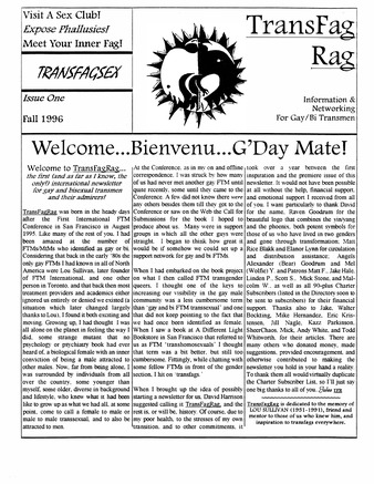 Download the full-sized PDF of Trans Fag Rag: Information & Networking for Gay/Bi Transmen